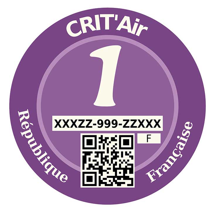 The Crit'Air anti-pollution vehicle sticker