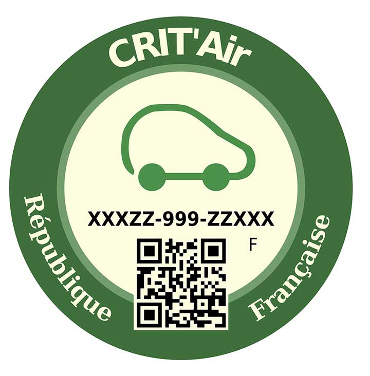 The Crit'Air anti-pollution vehicle sticker